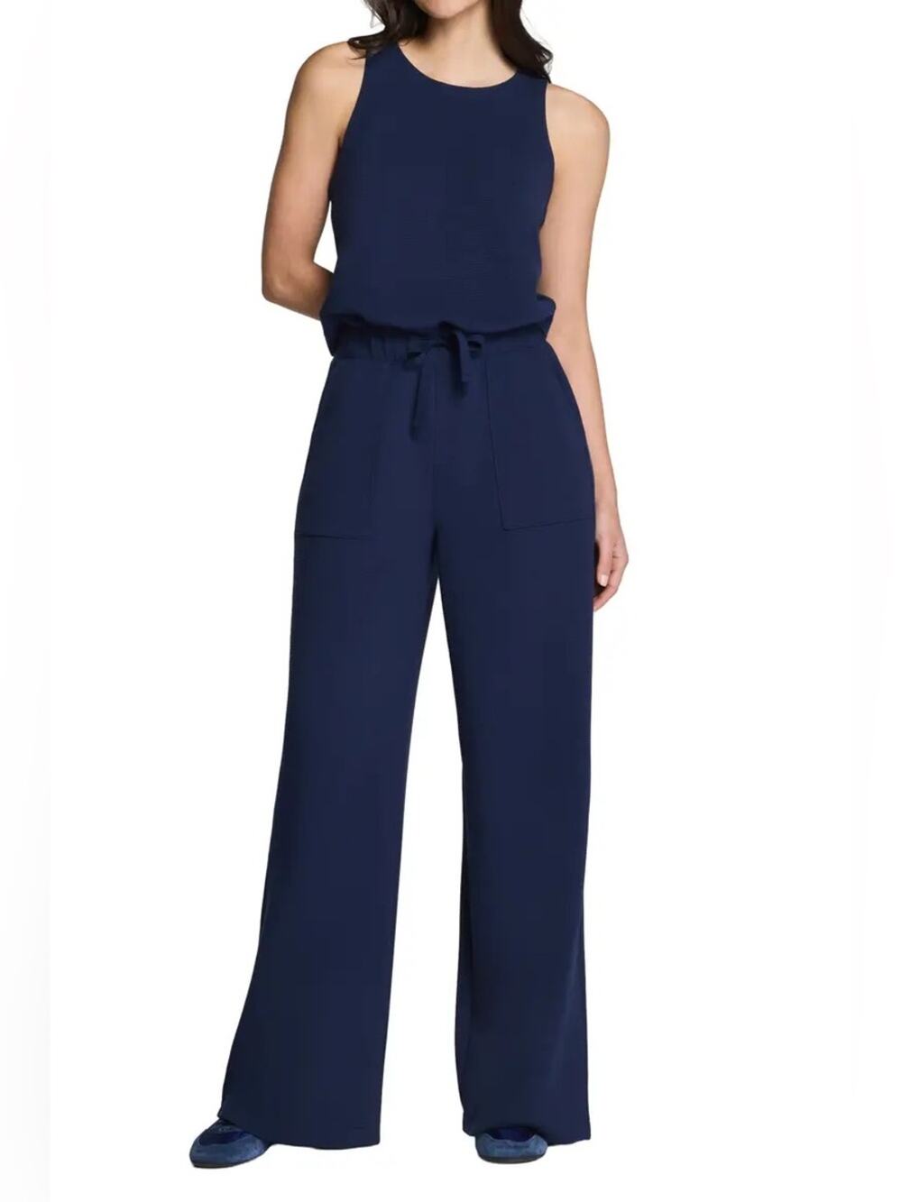 Spanx AirEssentials French Rib Jumpsuit in Navy M